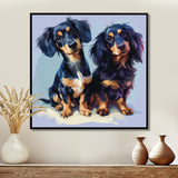 Portrait Of Two Adorable Dachshunds - Dog Dachshund Living Room Wall Art