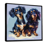 Portrait Of Two Adorable Dachshunds - Dog Dachshund Living Room Wall Art