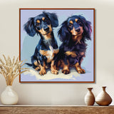 Portrait Of Two Adorable Dachshunds - Dog Dachshund Living Room Wall Art