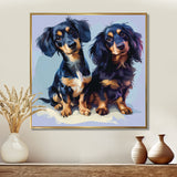 Portrait Of Two Adorable Dachshunds - Dog Dachshund Living Room Wall Art