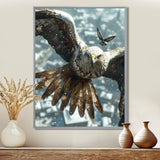 Majestic Eagle Roaming The Winter Sky - Eagle Wall Decor