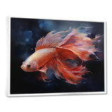 Vibrant Red Betta Fish Majestic Tail - Orange Fish Wall Art