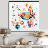 Colorful Goldfish Swimming In The Wild - Fish Framed Canvas Art