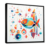 Colorful Goldfish Swimming In The Wild - Fish Framed Canvas Art