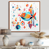 Colorful Goldfish Swimming In The Wild - Fish Framed Canvas Art