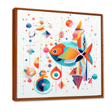 Colorful Goldfish Swimming In The Wild - Fish Framed Canvas Art