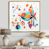 Colorful Goldfish Swimming In The Wild - Fish Framed Canvas Art