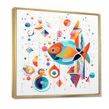 Colorful Goldfish Swimming In The Wild - Fish Framed Canvas Art