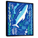Deep Ocean Whale Retro Illustration - Whale Home Decor Art