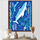 Deep Ocean Whale Retro Illustration - Whale Home Decor Art