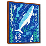Deep Ocean Whale Retro Illustration - Whale Home Decor Art