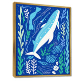 Deep Ocean Whale Retro Illustration - Whale Home Decor Art