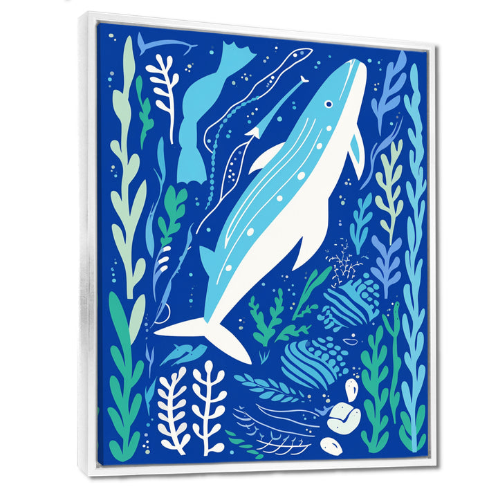 Deep Ocean Whale Retro Illustration - Whale Home Decor Art