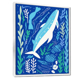 Deep Ocean Whale Retro Illustration - Whale Home Decor Art