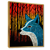 Minimal Fox Hunting In The Forest - Fox Framed Canvas Art