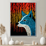 Minimal Fox Hunting In The Forest - Fox Framed Canvas Art