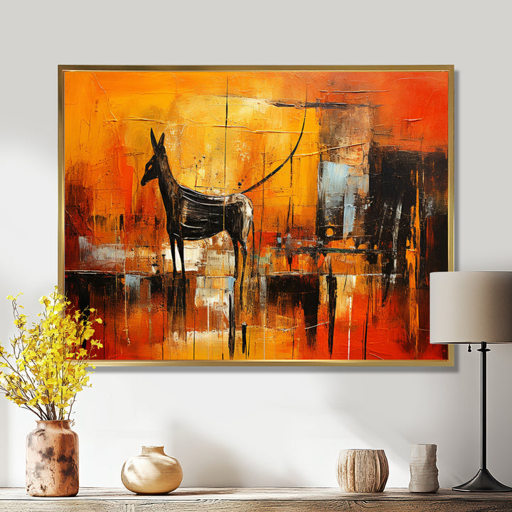 Gazelle In African Savanne - Leopard Canvas Wall Art