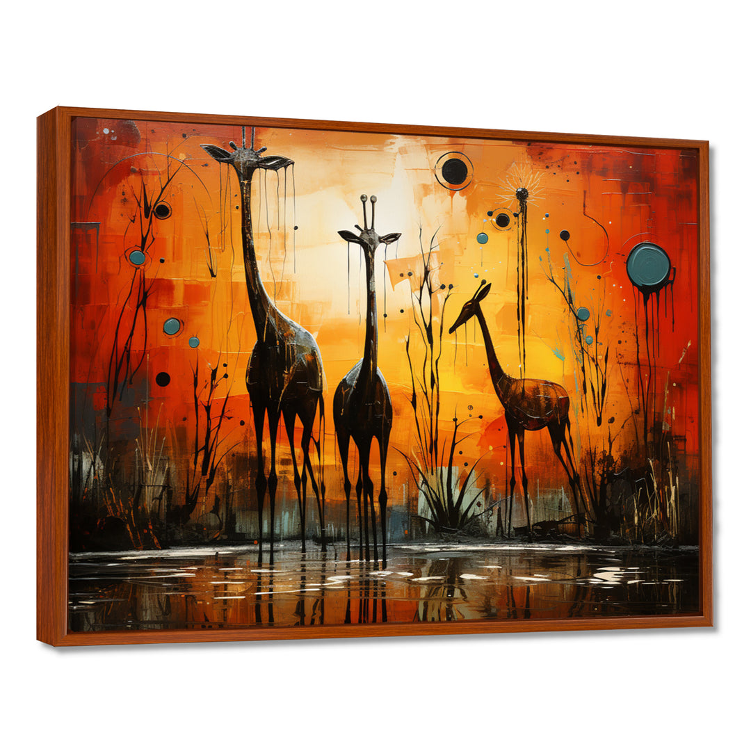 Three Giraffes African Savanne - Giraffe Wall Art Prints