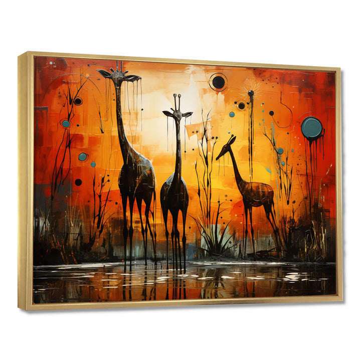 Three Giraffes African Savanne - Giraffe Wall Art Prints