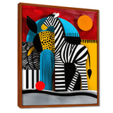 Playful Zebra Geometric Retro Abstract - Zebra Home Decor Art