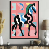 Gracious Black Horse Retro Illustration - Horse Wall Decor