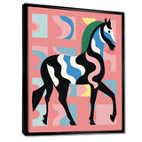 Gracious Black Horse Retro Illustration - Horse Wall Decor