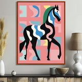Gracious Black Horse Retro Illustration - Horse Wall Decor