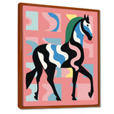 Gracious Black Horse Retro Illustration - Horse Wall Decor