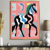 Gracious Black Horse Retro Illustration - Horse Wall Decor