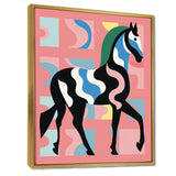 Gracious Black Horse Retro Illustration - Horse Wall Decor