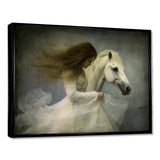 White Dancer With White Horse - Horse Wall Art Prints
