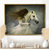 White Dancer With White Horse - Horse Wall Art Prints