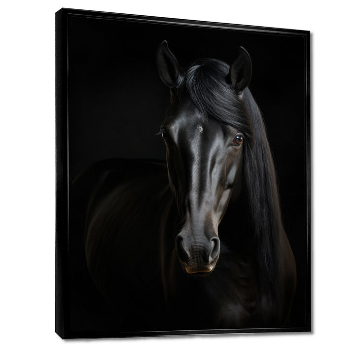 Portrait Of A Gracious Black Horse - Black Horse Wall Art