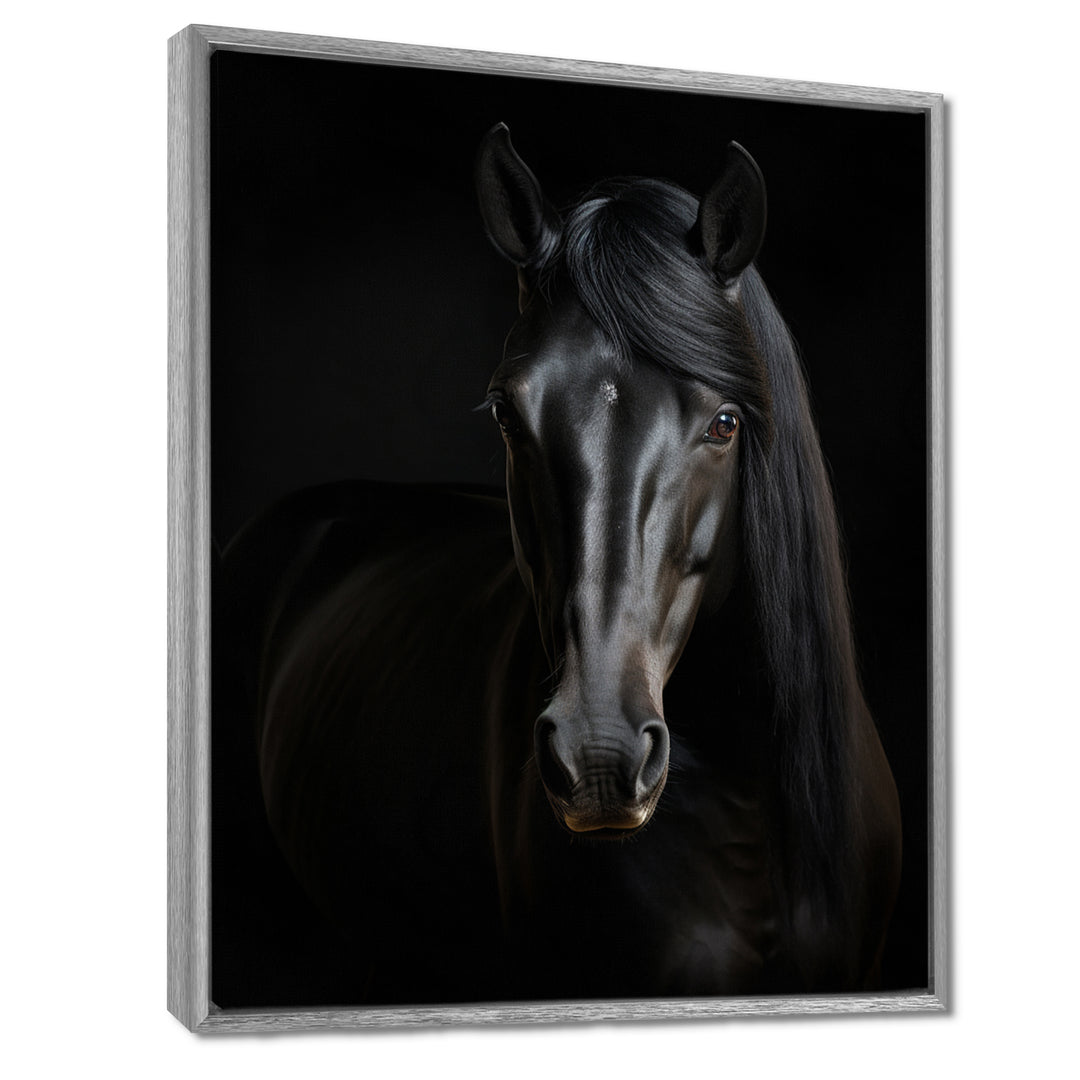 Portrait Of A Gracious Black Horse - Black Horse Wall Art