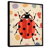 Lady Bug Vintage Retro Illustration - Insects & Bugs Canvas Wall Art