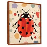 Lady Bug Vintage Retro Illustration - Insects & Bugs Canvas Wall Art