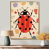 Lady Bug Vintage Retro Illustration - Insects & Bugs Canvas Wall Art
