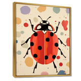 Lady Bug Vintage Retro Illustration - Insects & Bugs Canvas Wall Art