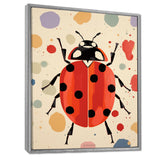 Lady Bug Vintage Retro Illustration - Insects & Bugs Canvas Wall Art