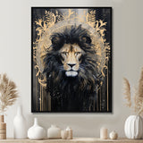 Majestic Lion Retro Collage - Lion Framed Canvas Art