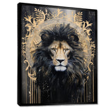Majestic Lion Retro Collage - Lion Framed Canvas Art