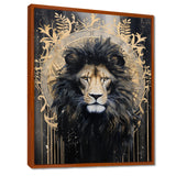 Majestic Lion Retro Collage - Lion Framed Canvas Art
