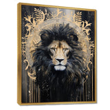 Majestic Lion Retro Collage - Lion Framed Canvas Art