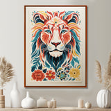 Multi-color LION GRAPHIC - Lion Bedroom Wall Art