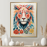 Multi-color LION GRAPHIC - Lion Bedroom Wall Art
