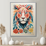 Multi-color LION GRAPHIC - Lion Bedroom Wall Art