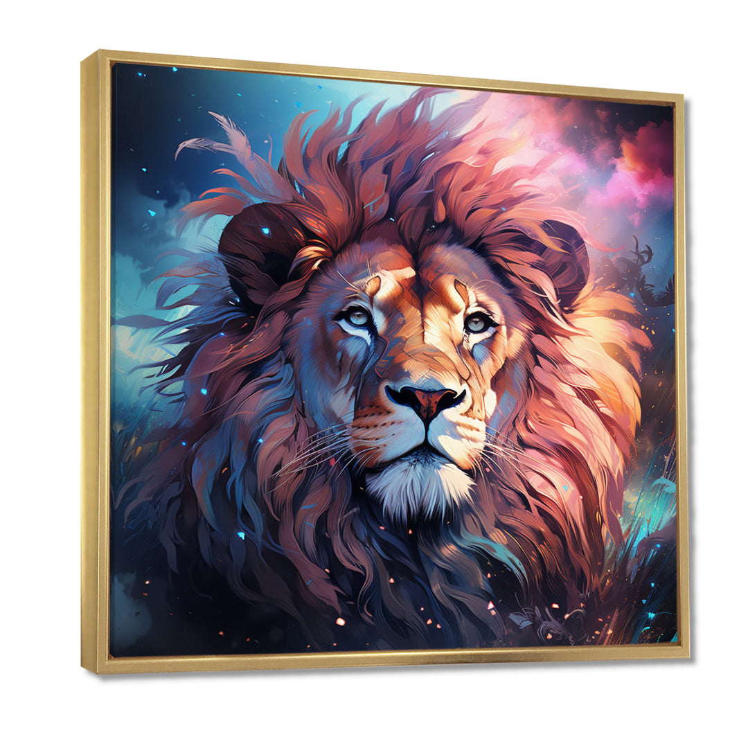 Majestic Lion Wild Night Glory - Lion Canvas Wall Art