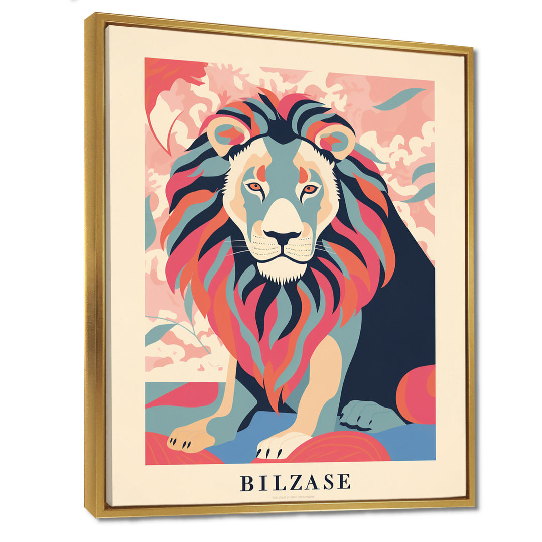 Magnificent Lion Retro Illustration Faded Colors - Lion Wall Decor