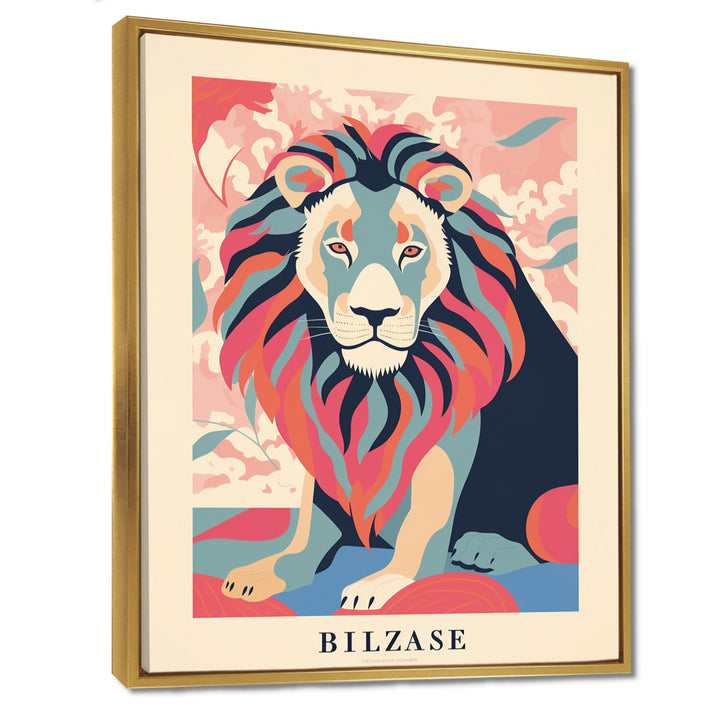 Magnificent Lion Retro Illustration Faded Colors - Lion Wall Decor