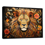 Gorgeous Lion Flower Boho Portrait - Lion Wall Decor